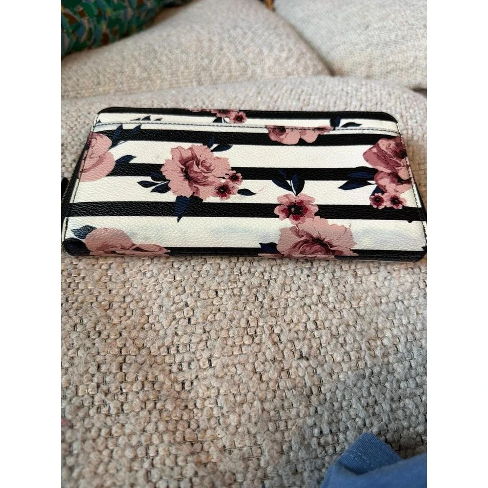 Kate Spade Floral Stripe Zip-Around Wallet